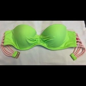 Victoria’s Secret strapless swim top. 32C. Includes straps! Cute back detail.